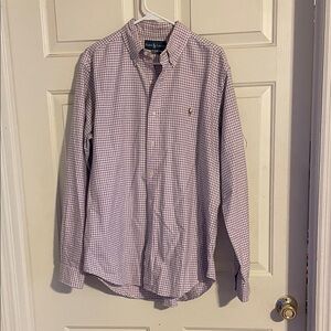 Ralph Lauren Men's Pink Checkered Button Down Shirt